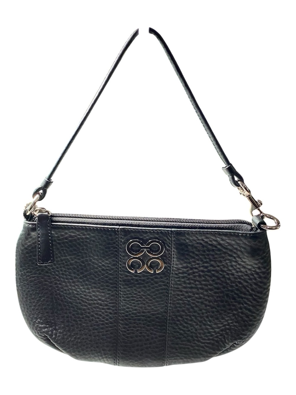 Vintage Coach Julia Black Pebbled Leather Wristlet Mini Bag Clutch Y2K Baguette